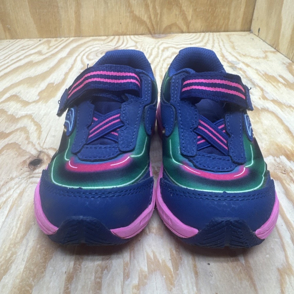 Saucony Kids Ride Running Shoes Size 8M Purple Teal Pink‎ Athletic Sneakers